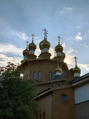 temple, christian temple, golden domes, church in russia, belgorod