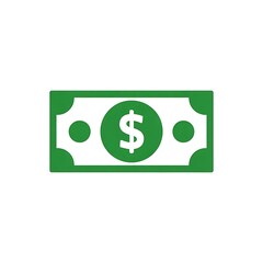 Obraz premium Green dollar bill isolated on white background, symbolizing money and finance