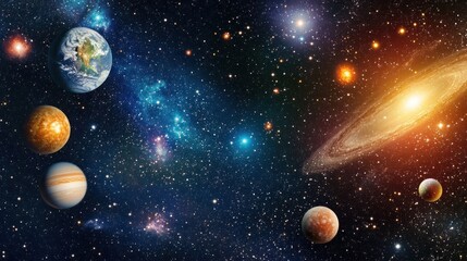 Galaxy planets nebula deep space cosmic