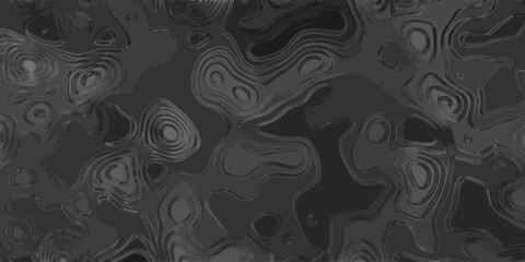Dark Grayscale Abstract Topographic Contour Lines Pattern Seamless Texture Background with Organic Flowing Shapes and Subtle Ripple Effects