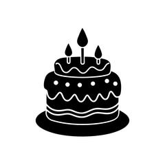 Silhouette cake candles on transparent background
