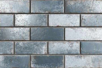 Obraz premium Blue and white rustic rectangular tiles wall cladding modern design