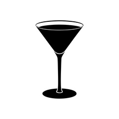 Silhouette of a martini on transparent background