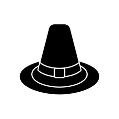 Pilgrim hat simple design on transparent background silhouette