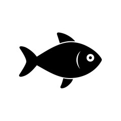 Silhouette of a simple fish on transparent background