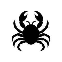 Silhouette of a crab art on transparent background