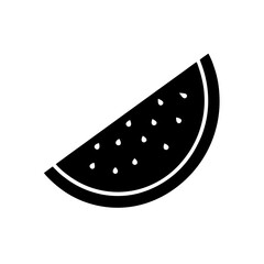 A slice of the watermelon on transparent background silhouette
