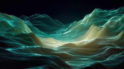 glowing data wave