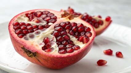 pomegranate on a plate