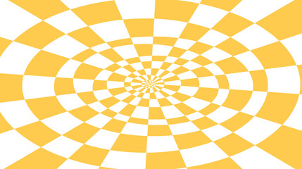 Checkerboard Optical Illusion Yellow White background