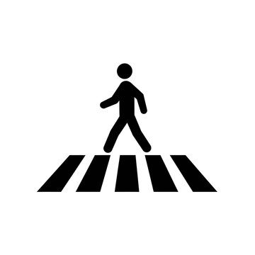 Pedestrian Crossing Icon Simple Black and White Design for Safe Street Crossings - Image_fx - 2025-09-09T014642.545