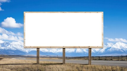 Fototapeta premium Blank billboard with mountain view