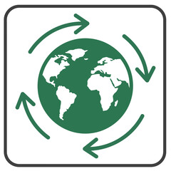 Obraz premium Global Green Rotation Earth Symbol, Eco-Friendly, Sustainable World Concept