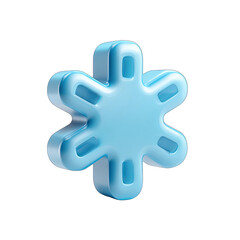 Light-blue 3D snowflake icon