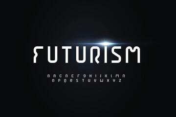 Futurism minimal modern alphabet fonts. Typography technology electronic digital music abstract creative font. vector illustration eps 10

