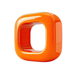 3D rendered orange square with hollow center