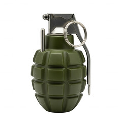 Fototapeta premium Classic fragmentation grenade ready for action realistic prop object transparent background