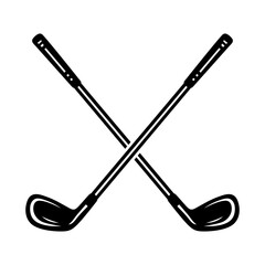 Crossed Golf Clubs Silhouette – Vector Sports Equipment Icon