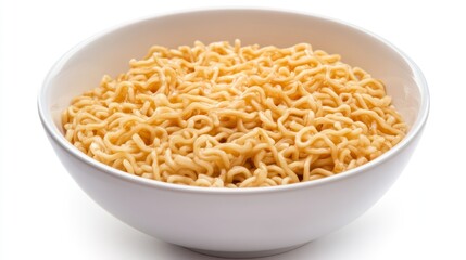 Fototapeta premium Bowl of instant noodles on white background