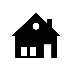 Simple silhouette of a house symbol for real estate or home services silhouette