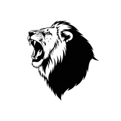 Majestic lion head silhouette for powerful branding and tattoos fierce animal art silhouette