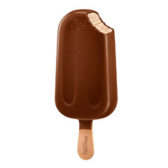 chocolate ice cream isolated on white background,PNG