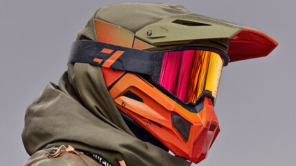 Stylish rider gear for off-road adventure with bright colors