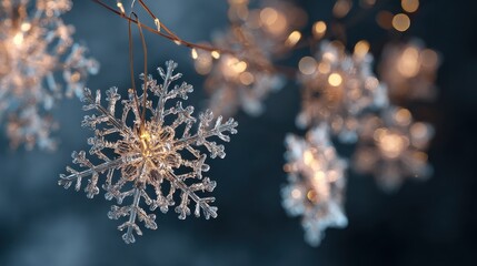 christmas lights with snowflakes festive background perfect for holiday cards
