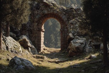 Ancient Stone Archway Ruins in 8K Ultra HD