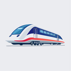 Modern high-speed streamlined train illustration for transportation and technological concepts