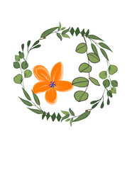 orange flower with leaves