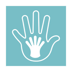 Hand outline embrace