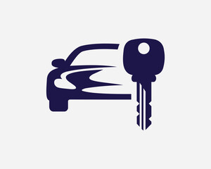 Vector art of car and key icon