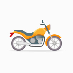 Fototapeta premium Vibrant Yellow Motorcycle Illustration on White: A Modern Vector Design for Transportation