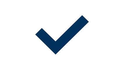 A simple icon blue check mark on a light white background