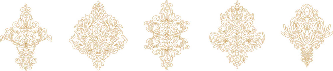 Vintage set of patterns. For wedding invitations, wallpapers, stained glass windows and cards.