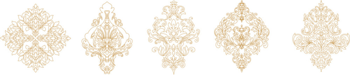 Vintage set of patterns. For wedding invitations, wallpapers, stained glass windows and cards.
