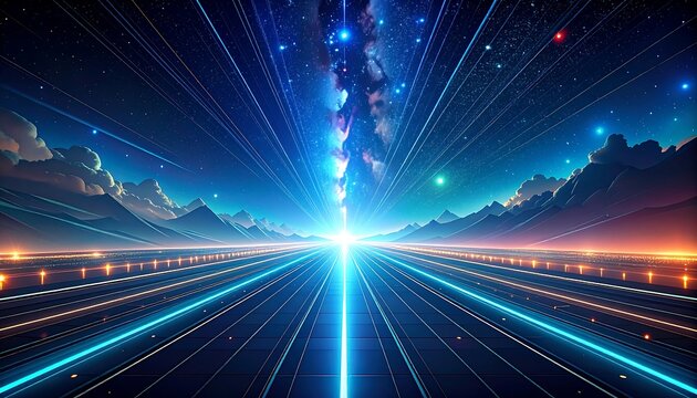 Futuristic road to the cosmos - Powered by Adobe