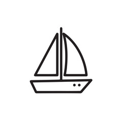 sailing ship vector icon on white background 