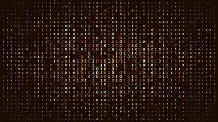 Realistic Gold binary code motion background animation with digital glitch effect. This retro technology background is full 4k and a seamless loop.	 - Powered by Adobe