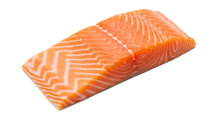 Fresh Salmon Fillet with Distinct White Marbling on Black Background