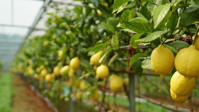 Fresh Lemon Orchard in Greenhouse Row