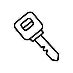 Sleek car key icon for automotive designs, security concepts, or transportation symbols