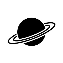 Stylized ringed planet celestial body cosmic space exploration science galaxy universe silhouette