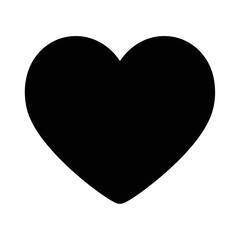 Simple black heart symbol centered within a white square against a solid black field silhouette