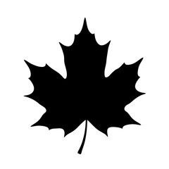 Classic black silhouette maple leaf icon symbol emblem design for canada patriotism silhouette