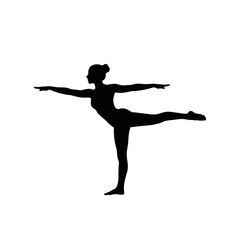 Female in half-moon yoga pose balancing gracefully