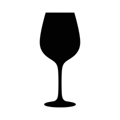 Elegant wine glass silhouette symbol for beverage and hospitality industries silhouette