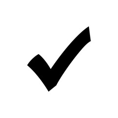 Simple checkmark inside white square confirmation symbol graphic design element silhouette
