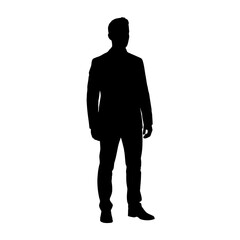 Silhouette of a person standing tall and confident in a square frame silhouette